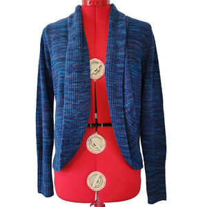 ERIKA Blue Open Short Bolo Crop Sweater Size M